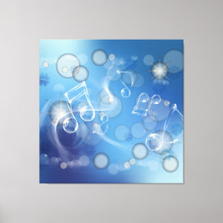 Fantasy Glass Music Notes Wrapped Canvas Print
