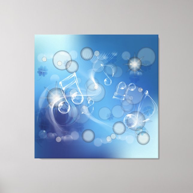 Fantasy Glass Music Notes Wrapped Canvas Print (Front)
