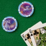 Fantasy Glitter Rainbow Unicorn Cosmic Clouds Poker Chips<br><div class="desc">Enter another world with this majestic unicorn floating in a jewel tone sky filled with cotton candy clouds and cosmic sparkles. This fantasy print makes a dreamy gift for unicorn lovers,  daydreamers,  or anyone who loves whimsical art. How much magic does a unicorn bring to the poker party? FAFO.</div>