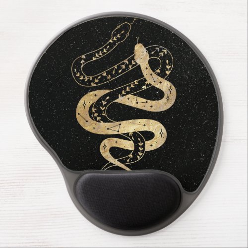 Fantasy Gold and Black Mystical Snakes  Gel Mouse Pad
