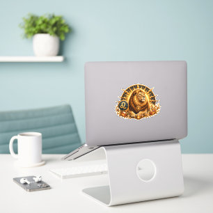 Fantasy Gold Zodiac Sign Leo Sticker