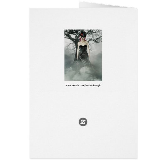 Fantasy goth female greeting card (Back)