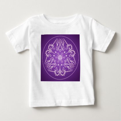Fantasy Goth Mandala Unicorn Dragon Crystal Ball Baby T-Shirt