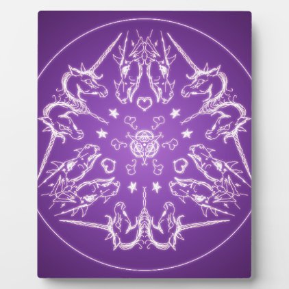Fantasy Goth Mandala Unicorn Dragon Crystal Ball Plaque