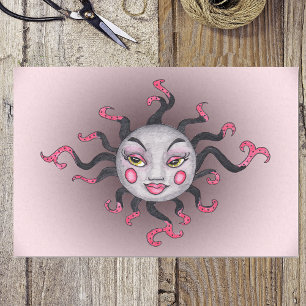 Fantasy Gothic Black Pink Sun Goddess Face Tissue Paper
