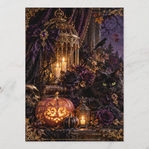 Fantasy Gothic Halloween Menu Card