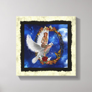 Fantasy Gothic Nymph on Dove Canvas Print