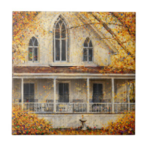 Fantasy Gothic-Revival Carpenter House  Ceramic Tile