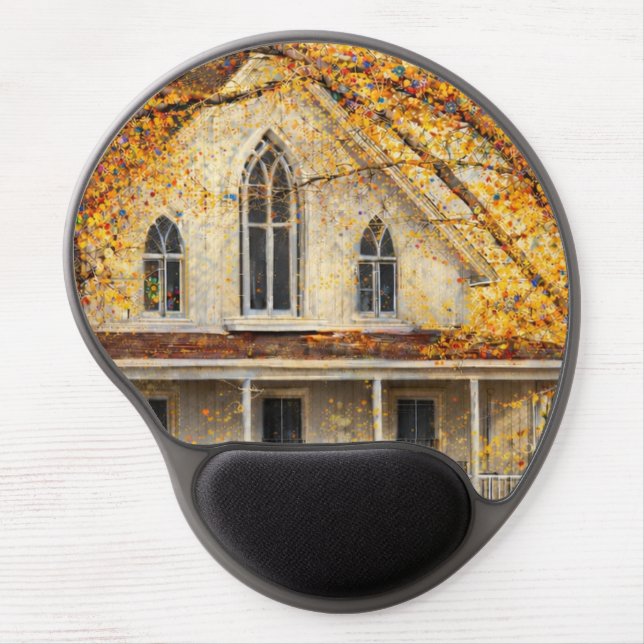 Fantasy Gothic-Revival Carpenter House  Gel Mouse Pad (Front)