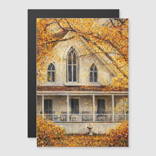 Fantasy Gothic-Revival Carpenter House Magnet Card (Front/Back)