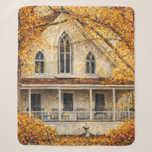 Fantasy Gothic-Revival Carpenter House Sherpa Blanket