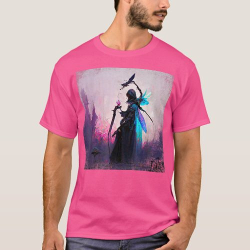 Fantasy Gothic Witch Angler Faery Mage Woods Fairy T_Shirt