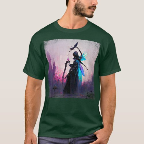 Fantasy Gothic Witch Angler Faery Mage Woods Fairy T_Shirt