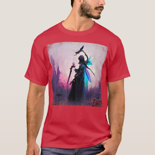 Fantasy Gothic Witch Angler Faery Mage Woods Fairy T_Shirt