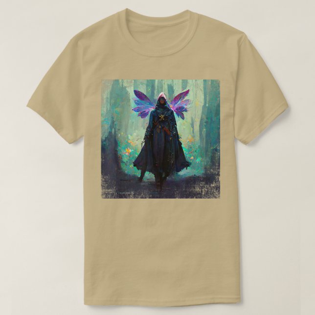 Fantasy Gothic Witch Fea Faery Mage Woods Fairy Ma T-Shirt (Design Front)