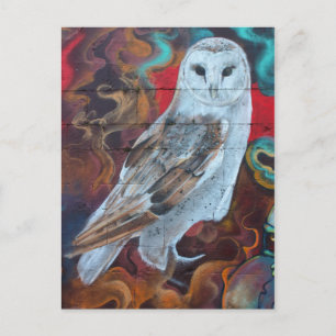 Fantasy Graffiti Snowy Owl Postcard