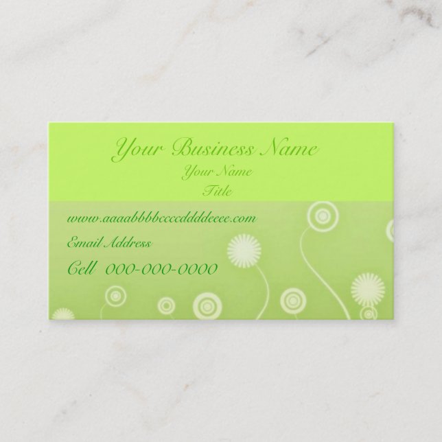 Fantasy Green Business Card (Front)