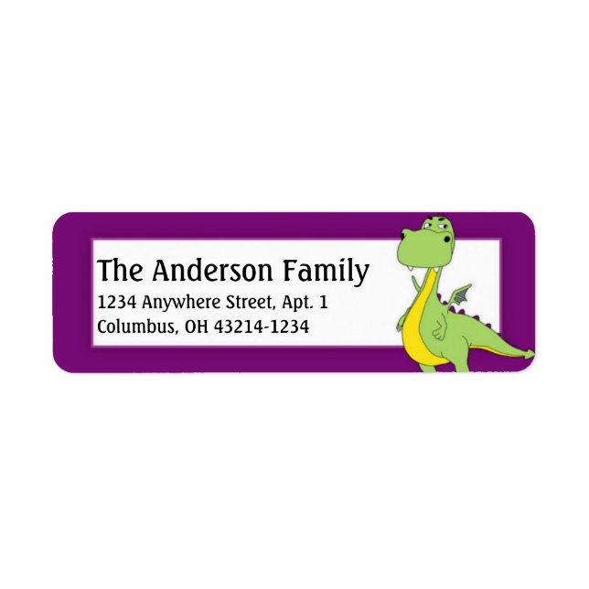 Fantasy Green Dragon Return Address Labels d3 (Front)