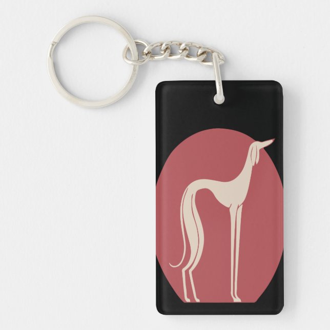 Fantasy Greyhound 1928 for Dog Lovers Keychain (Front)