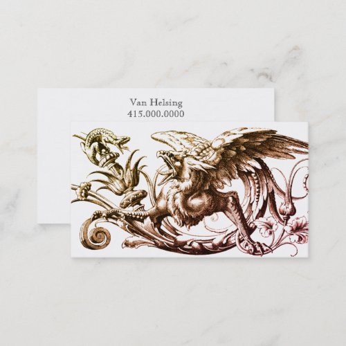 Fantasy Grotesque Gryphon Or Griffin Business Card