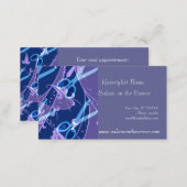 Fantasy Hair Cutting Scissors Purple Appointment Card (Front/Back)