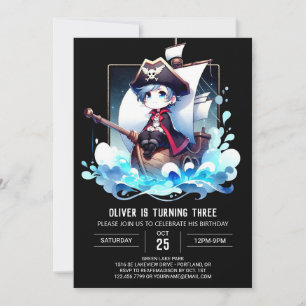 Fantasy Happy Pirate Birthday Invitation