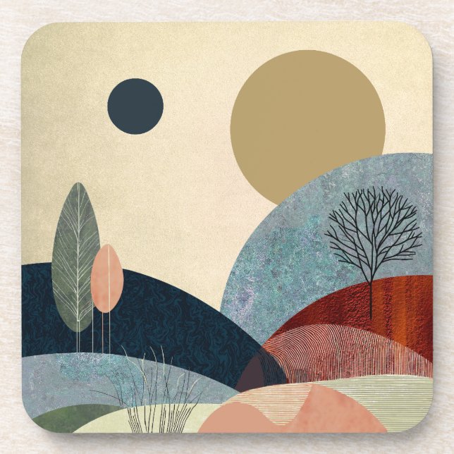 Fantasy Hills Landscape Beverage Coaster (Front)
