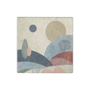 Fantasy Hills Landscape Stone Magnet