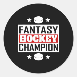 Fantasy Hockey Champion Retro Style Classic Round Sticker