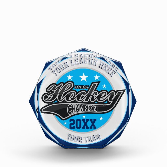 Fantasy Hockey Champion Swash Acrylic Award (Front)