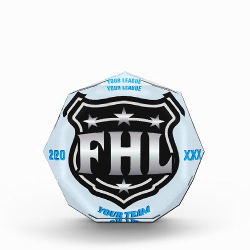 Fantasy Hockey League Champion __ FHL Logo Acrylic Award