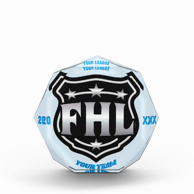 Fantasy Hockey League Champion -- FHL Logo Acrylic Award (Front)