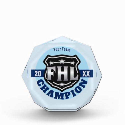Fantasy Hockey League Champion __ FHL Logo Acrylic Award