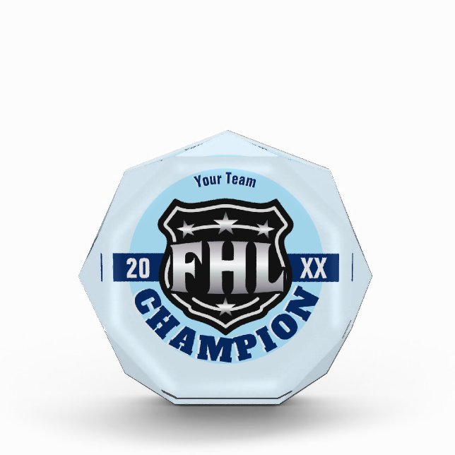 Fantasy Hockey League Champion -- FHL Logo Acrylic Award (Front)