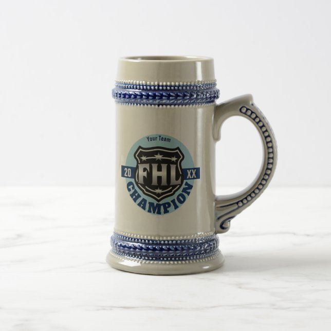 Fantasy Hockey League Champion -- FHL Logo Beer Stein (Right)