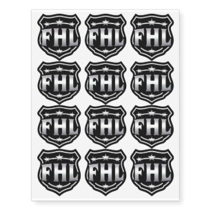 Fantasy Hockey League Shield -- FHL Logo Temporary Tattoos