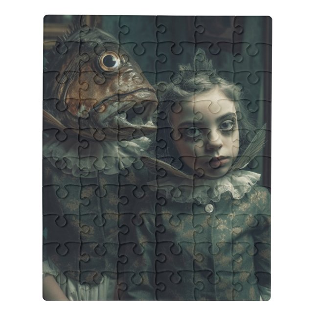 Fantasy Horror Fish Twins Jigsaw Puzzle (Puzzle Vertical)
