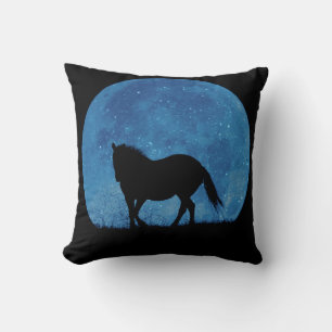 Fantasy Horse and Moon Throw Pillow
