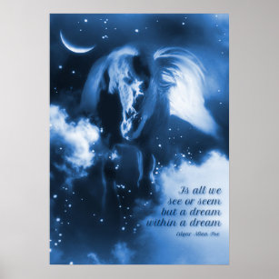 Fantasy  Horse Edgar Allan Poe Poster