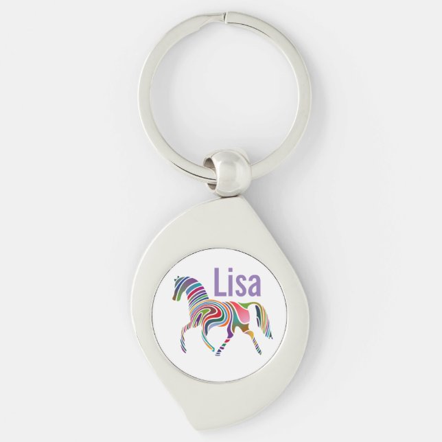 Fantasy Horse Monogram Keychain (Front)