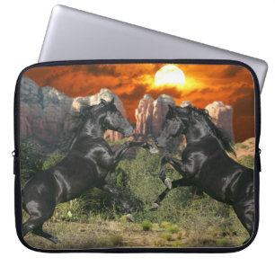 Fantasy Horses: Black Magic Laptop Sleeve