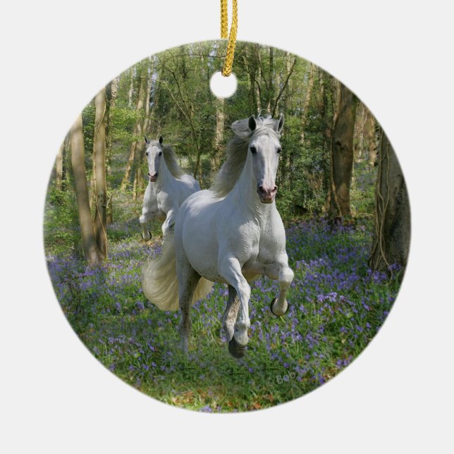 Fantasy Horses: Bluebell Wood Ceramic Ornament (Front)