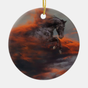 Fantasy Horses: Clouds Ceramic Ornament