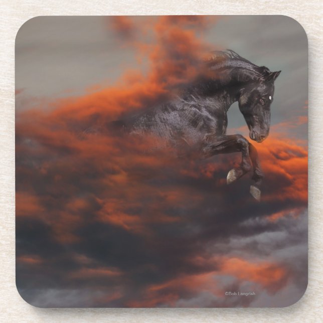 Fantasy Horses: Clouds Drink Coaster (Front)