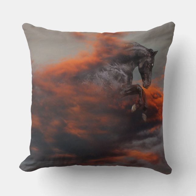 Fantasy Horses: Clouds Throw Pillow (Front)