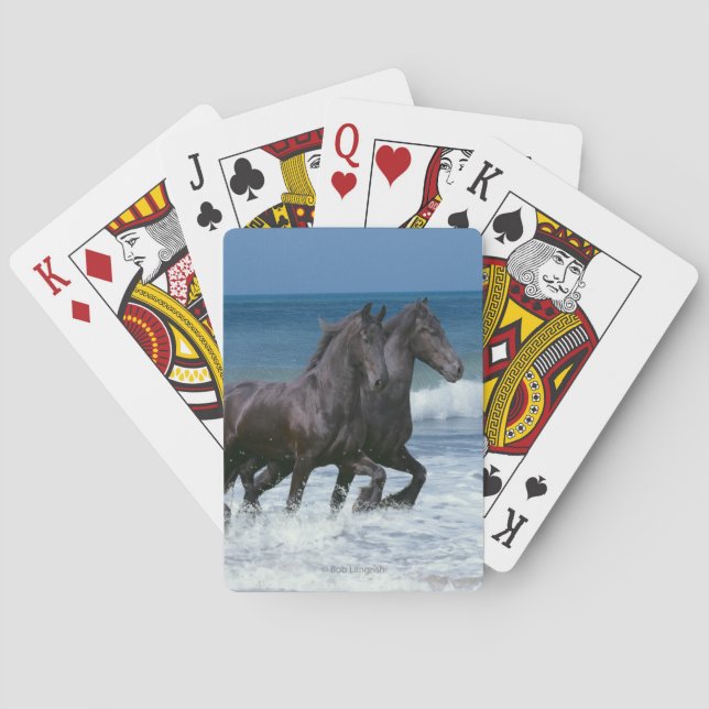 Fantasy Horses: Friesians & Sea Poker Cards (Back)