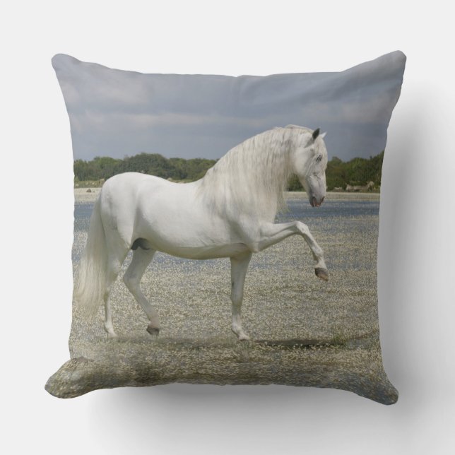 Fantasy Horses: Lord of the Lake Throw Pillow (Front)