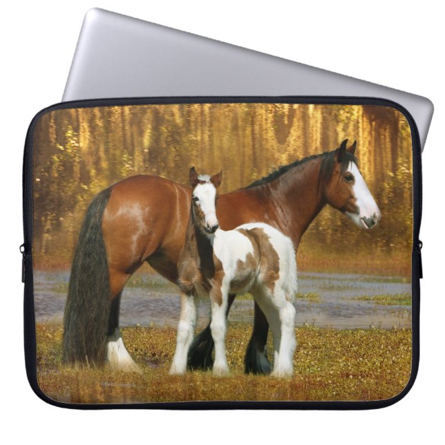Fantasy Horses: Mare & Foal Laptop Sleeve (Front)