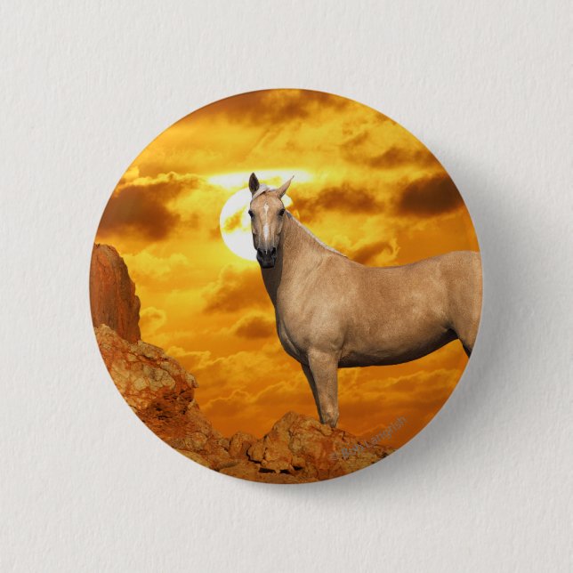 Fantasy Horses: Mountain Button (Front)