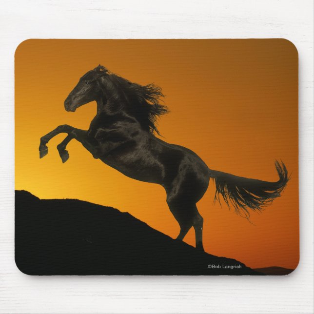 Fantasy Horses: Mountain Sunset Mouse Pad (Front)
